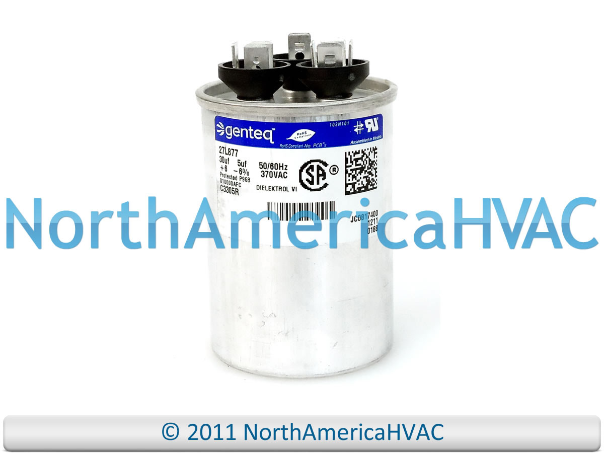 Capcom Genteq Capacitor 30/5 uf 370 Volt Fits Carrier Bryant Payne